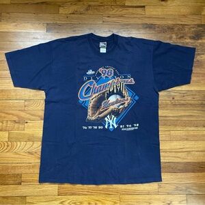 Vintage MLB New York Yankees 1998 American League East Champions T Shirt Used